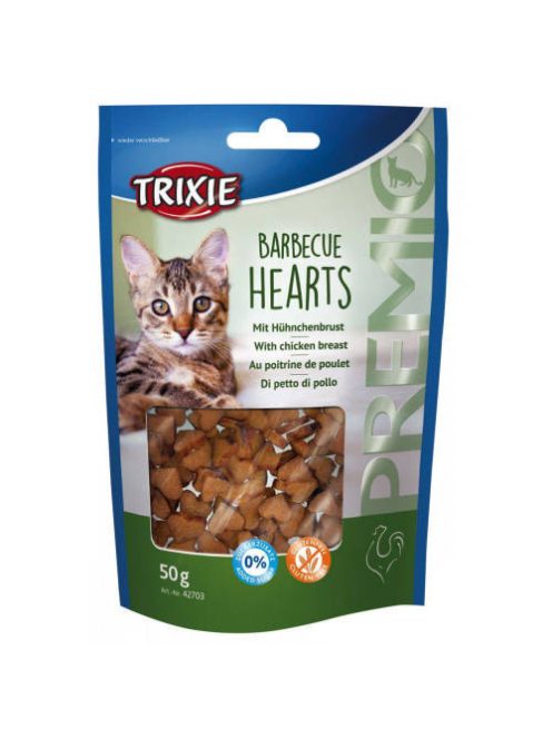 Trixie Premio Barbecue Hearts - jutalomfalat (csirkemell) macskák részére (50g)