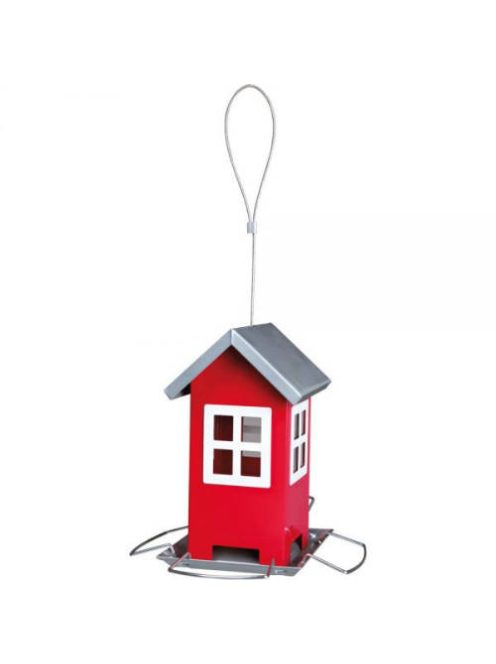 trixie Bird Feeder - vadmadár etető (ház forma,piros) 19x20x19cm