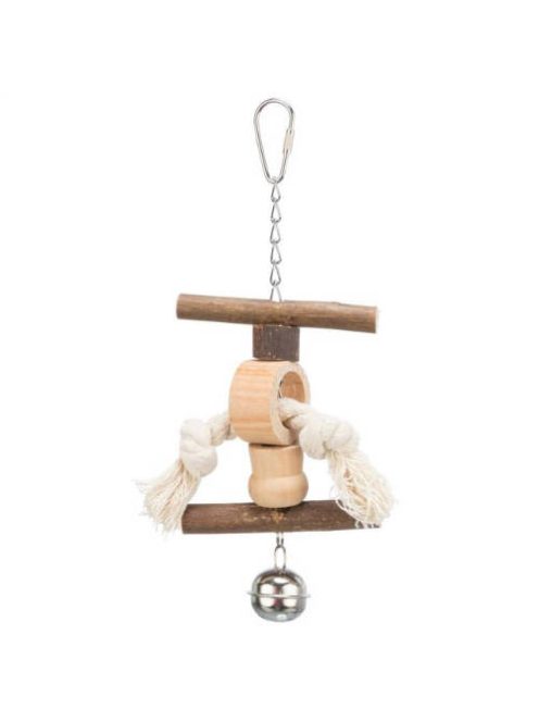 Trixie Toy for ornamental birds - játék (fa,kötéllel) díszmadarak részére (20cm)
