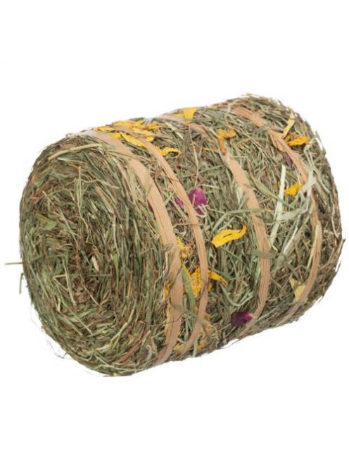 Trixie Hay roll with blossoms - kiegészítő eleség (szénabála cellulóz szalaggal) rágcsálók részére (500g)