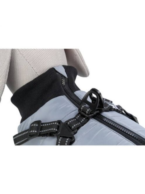 KT25.Trixie Coat Pontis with Harness - kabát hámmal (szürke, vízlepergető) kutyák részére (XS) 30cm