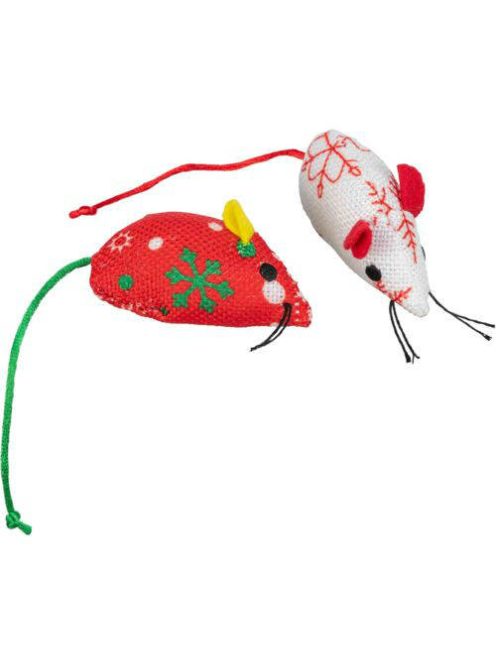 Trixie Xmas egérkék (plüss, piros/fehér) macskák részére (7cm)