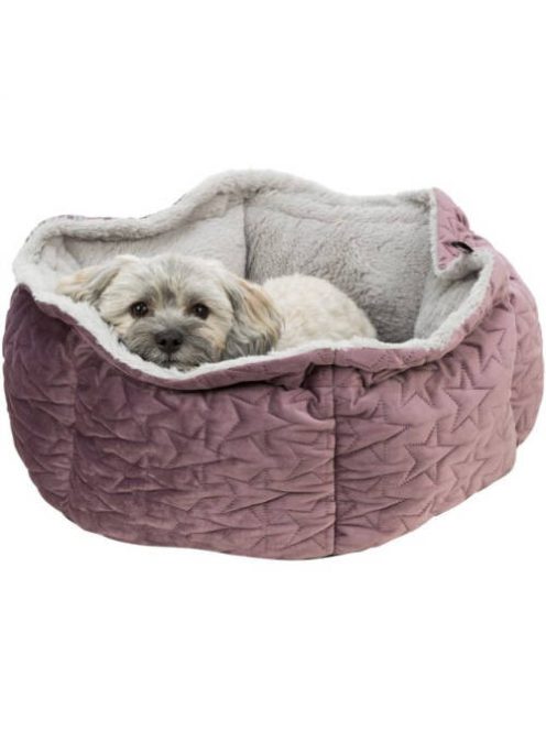 Trixie Estelle bed - kör alakú, peremes fekhely (bordó/berry,szürke, csillag mintával) kutyák részére (Ø50cm)