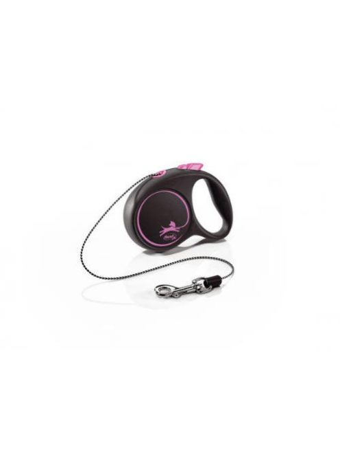 Flexi Black Design "XS" (pink) - zsinóros automata póráz (3m)