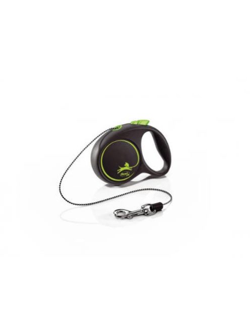 Flexi Black Design "XS" (zöld) - zsinóros automata póráz (3m)