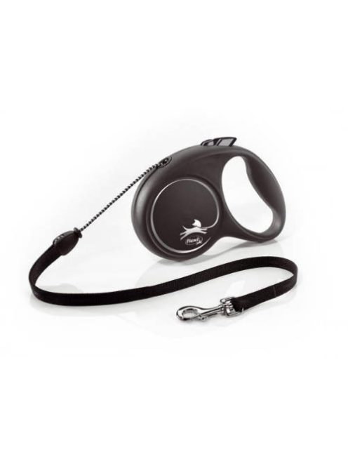 Flexi Black Design "M" (ezüst) - zsinóros automata póráz (5m)