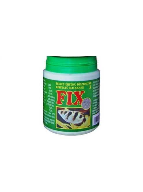 Fix 3 - teljesértékű díszhaltáp (zöld) kistestű halak részére (200ml)