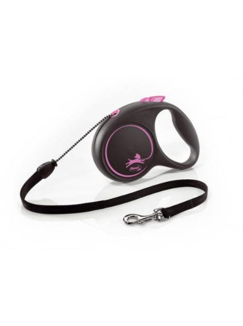 Flexi Black Design "M" (pink) - zsinóros automata póráz (5m)