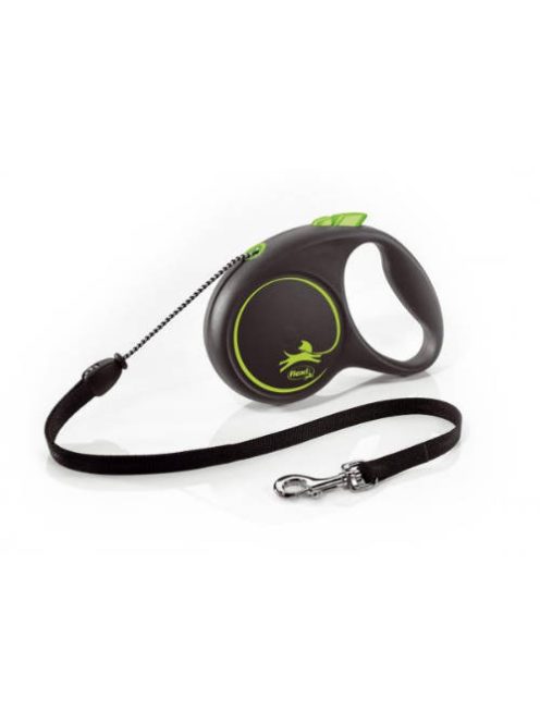 Flexi Black Design "M" (zöld) - zsinóros automata póráz (5m)