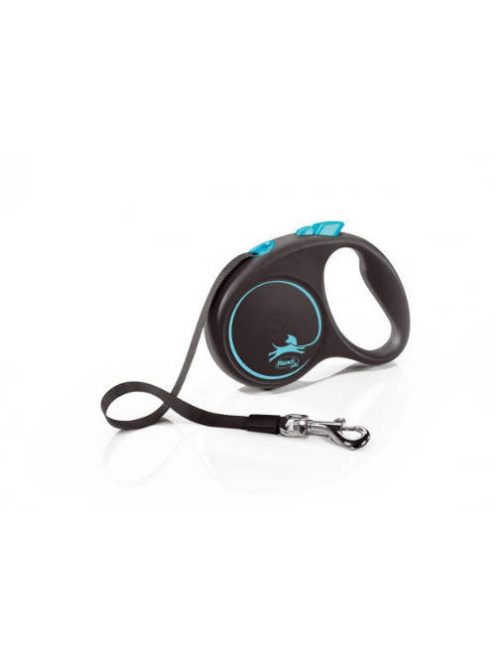 Flexi Black Design "S" (kék) - szalagos automata póráz (5m)