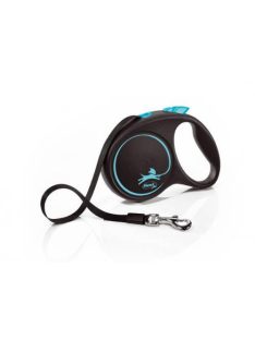   Flexi Black Design "M" (kék) - szalagos automata póráz (5m)