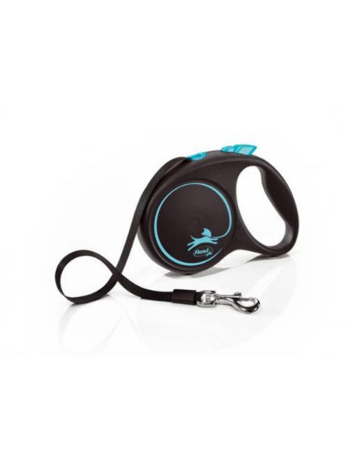 Flexi Black Design "M" (kék) - szalagos automata póráz (5m)