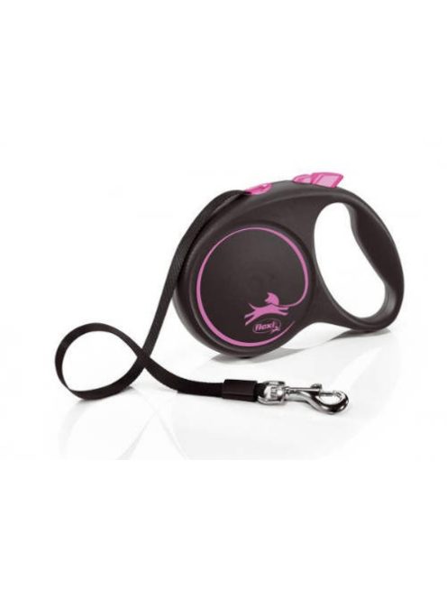 Flexi Black Design "L" (pink) - szalagos automata póráz (5m)