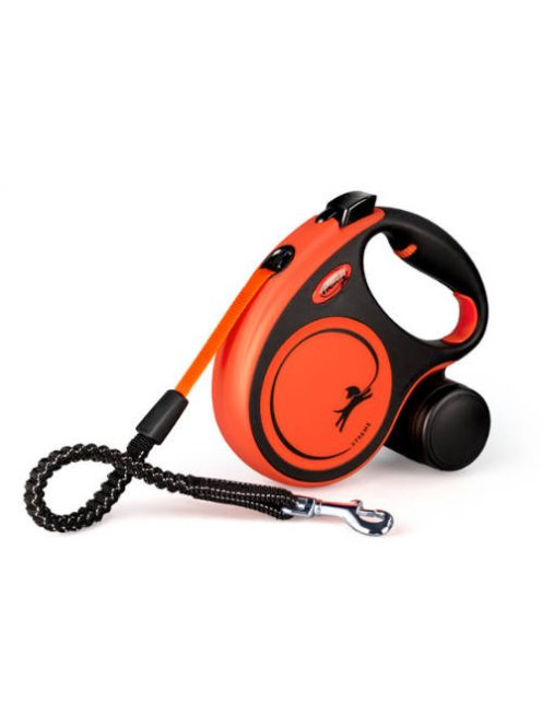 Flexi Xtreme "S" (black/orange) - szalagos automata póráz (5m) max:20kg