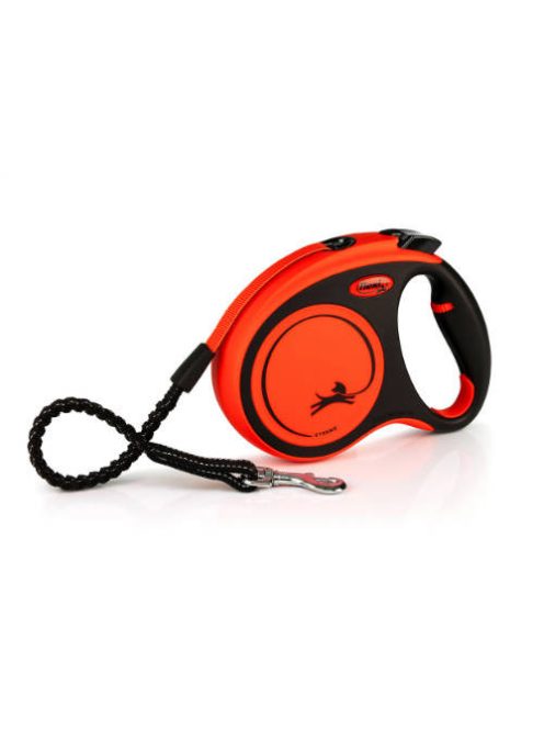 Flexi Xtreme "M" (black/orange) - szalagos automata póráz (5m) max:35kg