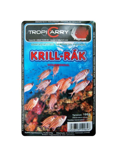 Fagyasztott TropiCarry Krill-rák - díszhalak részére (100g/30 adag)