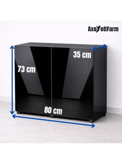 AquaEl Cabinet Glossy Black - szekrény (fényes,fekete) 80x35 (mélység ajtóval) x73