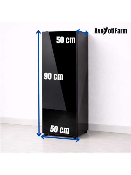 AquaEl Cabinet Glossy Cube Black - szekrény (fényes,fekete) 50x50 (mélység ajtóval) x90