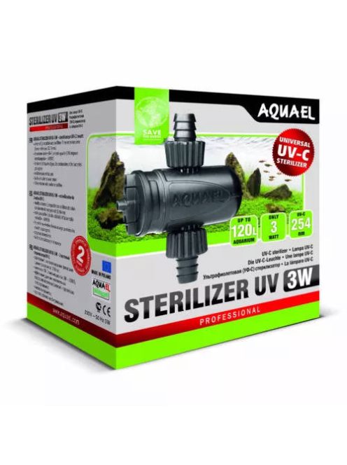 AquaEl Universal Sterilizer UV 3W - kiegészítő felszerelés szűrőkhöz (3W) 9x4,8x11,5cm