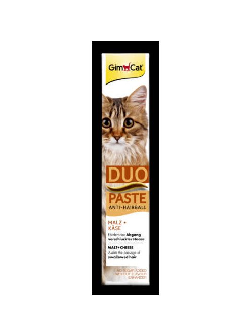 GimCat Anti Hairball Duo Paste Käse, Malz - kiegészítő eleség (szőroldó) paszta macskák részére (50g)