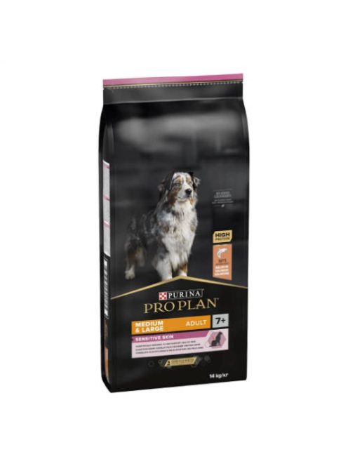 PRO PLAN Medium & Large Adult 7+ Sensitive Skin - Szárazeledel (lazac) felnőtt kutyák részére (14kg)