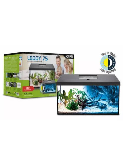 AquaEl Leddy Day&Night 75 Black - akvárium szett (fekete) 75x35x40cm (105l)