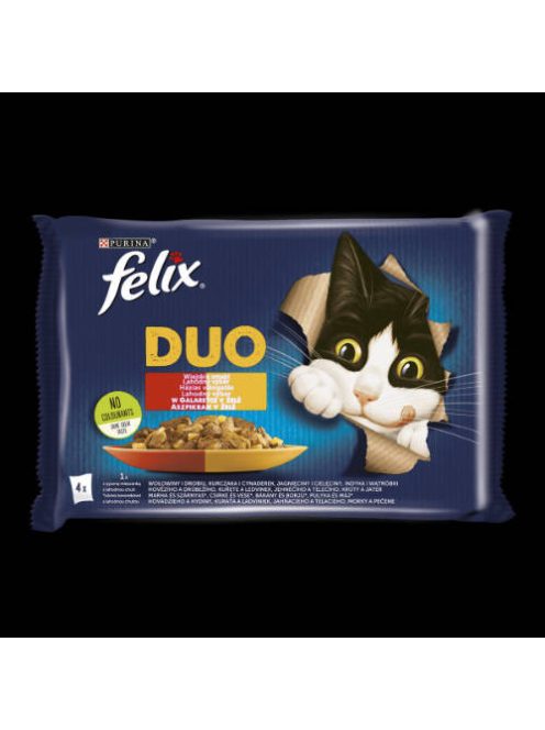 Felix Fantastic Duo Adult (házias válogatás - aszpikban) alutasakos - macskák részére (4x85g)