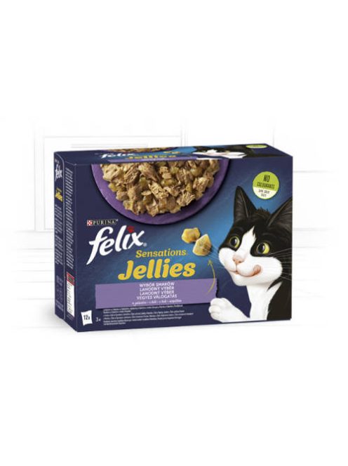 Felix Sensations Jellies (bárány,pulyka,makréla,hering) vegyes válogatás aszpikban (12x85g)
