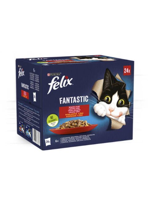 Felix Sensations Sauces házias (pulyka,bárány,marha,kacsa) válogatás - szószban 12x85g