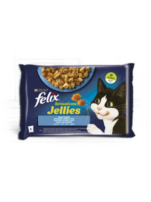 Felix Sensations Jellies (halas válogatás - aszpikban) alutasakos - macskák részére (4x85g)