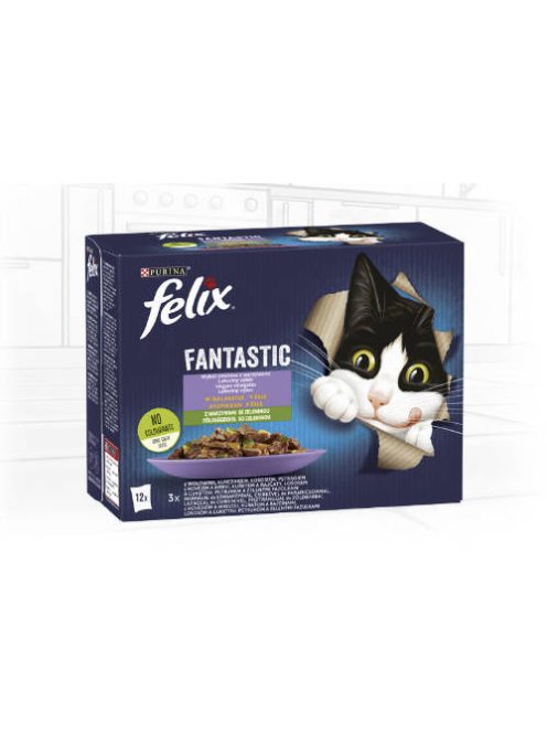 Felix Fantastic - házias (lazac,marha,csirke,bárány) válogatás zöldséggel aszpikban (12x85g)