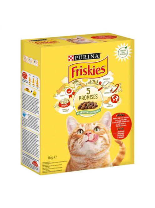 Friskies száraz cica 1kg - marha, csirke, zöldség