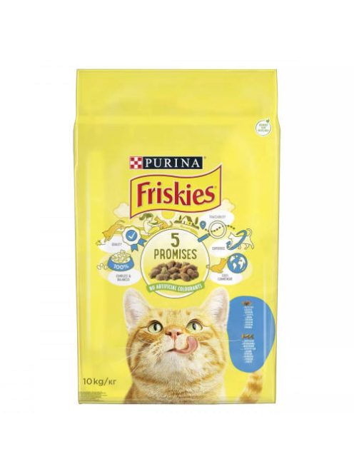 Friskies 5 Promises - szárazeledel (lazac,zöldség) felnőtt macskák részére (10kg)