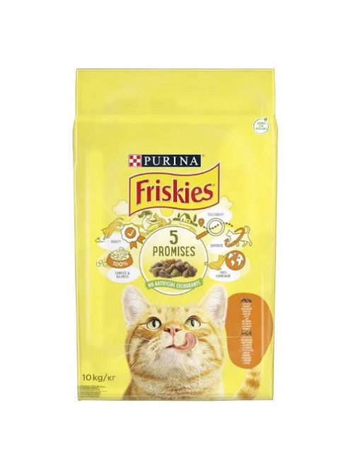 Friskies 5 Promises - szárazeledel (csirke,zöldség) felnőtt macskák részére (10kg)