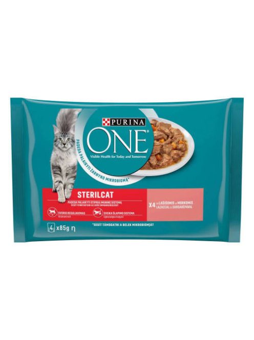 Purina One Sterilcat - alutasakos (lazac,sárgarépa) ivartalanított macskák részére (4x85g)