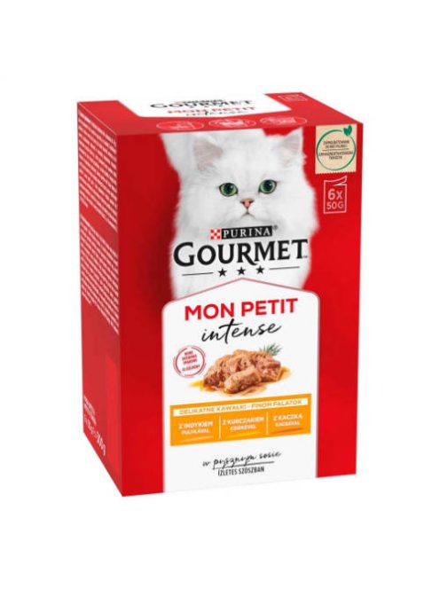 Gourmet Mon Petit (kacsa,csirke,pulyka) nedvestáp - macskák részére (6x50g)