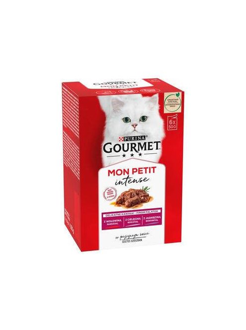 Gourmet Mon Petit (marha,borjú,bárány) nedvestáp - macskák részére (6x50g)