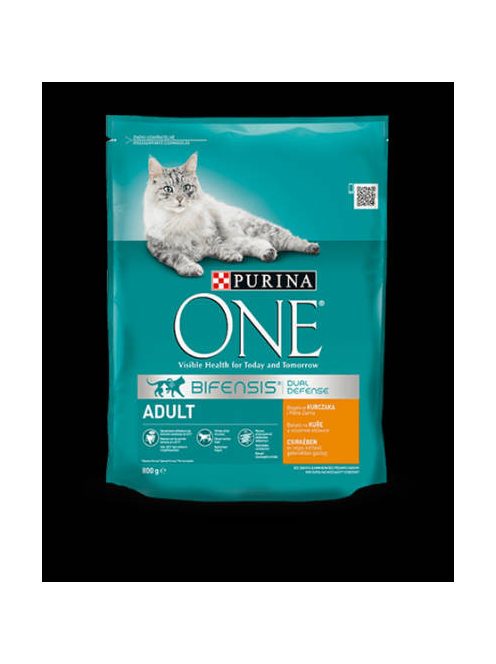 Purina ONE Adult Bifensis - száraztáp (csirke, gabona) macskák részére (800g)