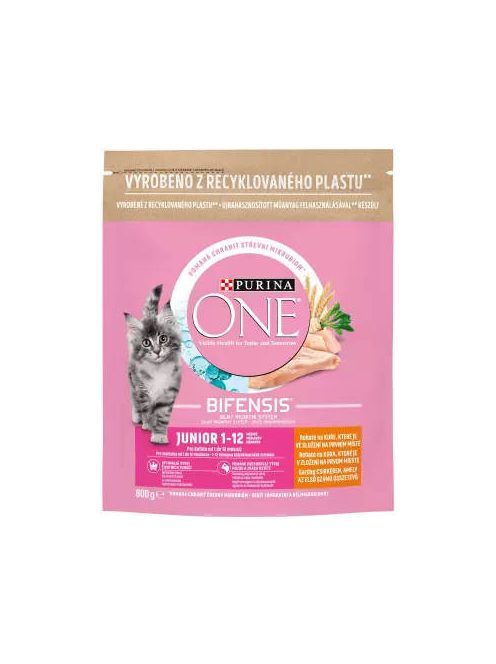 Purina ONE Junior Bifensis (csirke,gabona) száraztáp kölyökmacskák részére (800g)