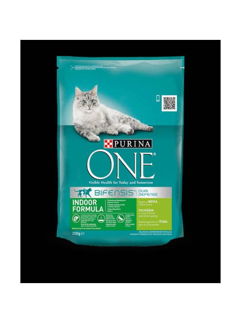 Purina ONE Indor Bifensis (pulyka,gabona) száraztáp lakásban tartott macskák részére (800g)