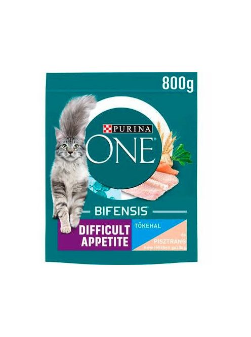 Purina ONE Difficult Appetite - száraztáp (tőkehal, pisztráng) macskák részére (800g)