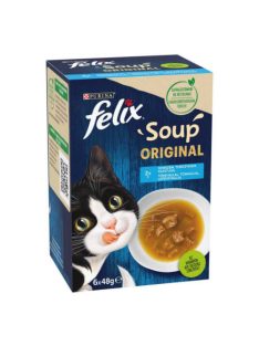   Felix Soup Originl - kiegészítő eleség (tőkehal,lepényhal,tonhal) macskák részére (6x48g)