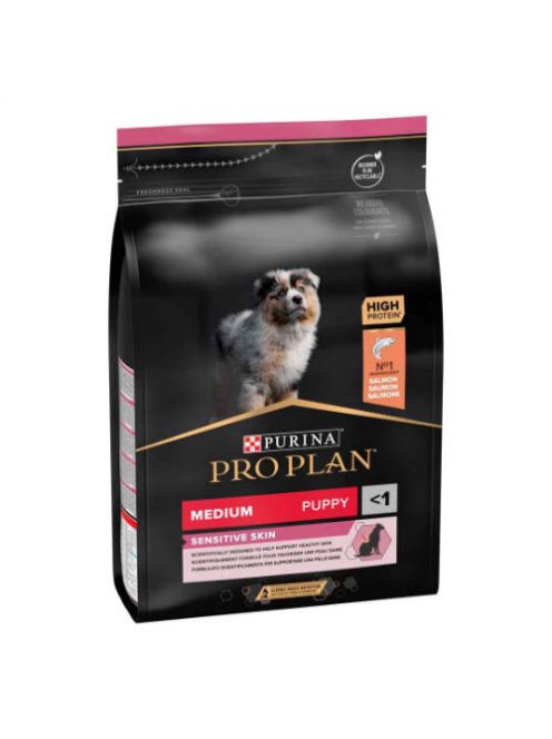 PRO PLAN Medium Puppy Sensitive Skin - Szárazeledel (lazac) kölyökkutyák részére (3kg)