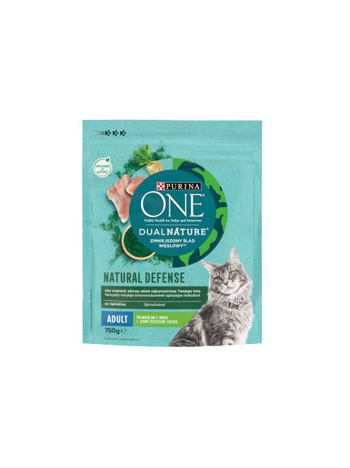 Purina ONE Dual Nature Adult - (Pulyka, spirulina) száraztáp felnőtt macskák részére (750g)