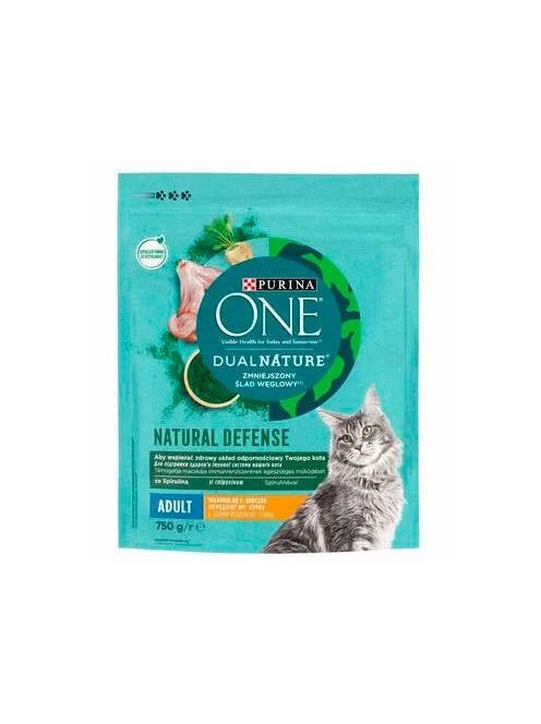 Purina ONE Dual Nature Adult - száraztáp (Csirke, spirulina) felnőtt macskák részére (750g)