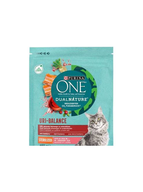 Purina ONE Dual Nature Sterilized - szárazeledel (Lazac, áfonya) macskák részére (750g)