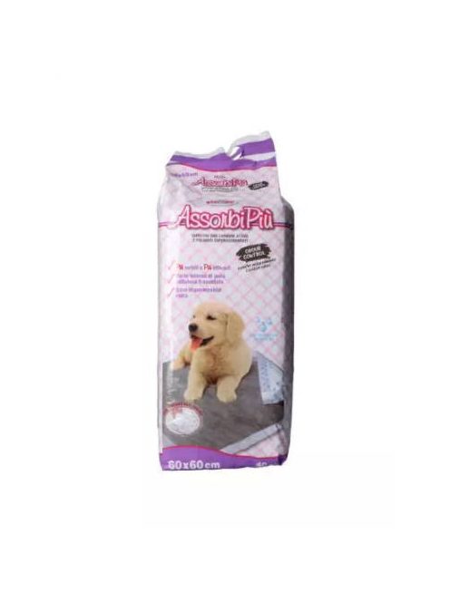 AssorbiPiu Hygiene Pad Nappy - Helyhez szoktató - kutyapelenka (aktív szénnel) 60x60cm (40db)