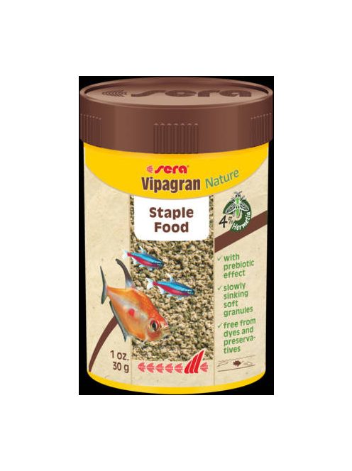 Sera Vipagran Nature - granulátum táplálék díszhalak számára (100ml/30g)