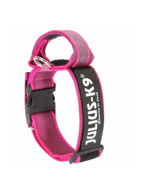 JK9 Color&Gray nyakörv bizt.zárral, fogantyúval 50mm, nylon-pink CSOMAGOLT