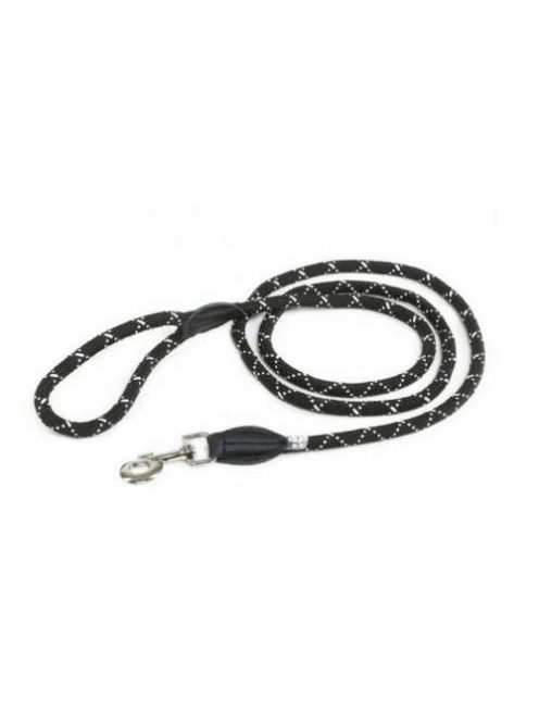 JK9 IDC Retriverpóráz, 12mm*1,2m, kerek, fekete-fluoreszkáló